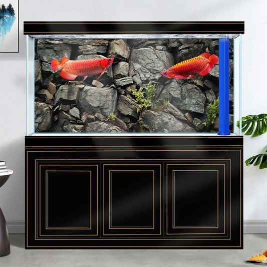 Dtekoj reptile terrarium background wallpaper black rock design for bearded dragon