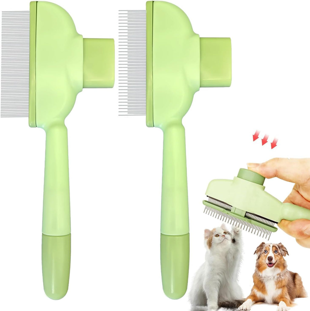 TerraKin 2-Pack Flea Comb set for dogs and cats with ergonomic handles