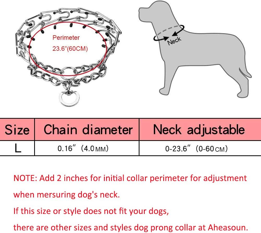 Aheasoun large dog training collar 4mm stainless steel wire