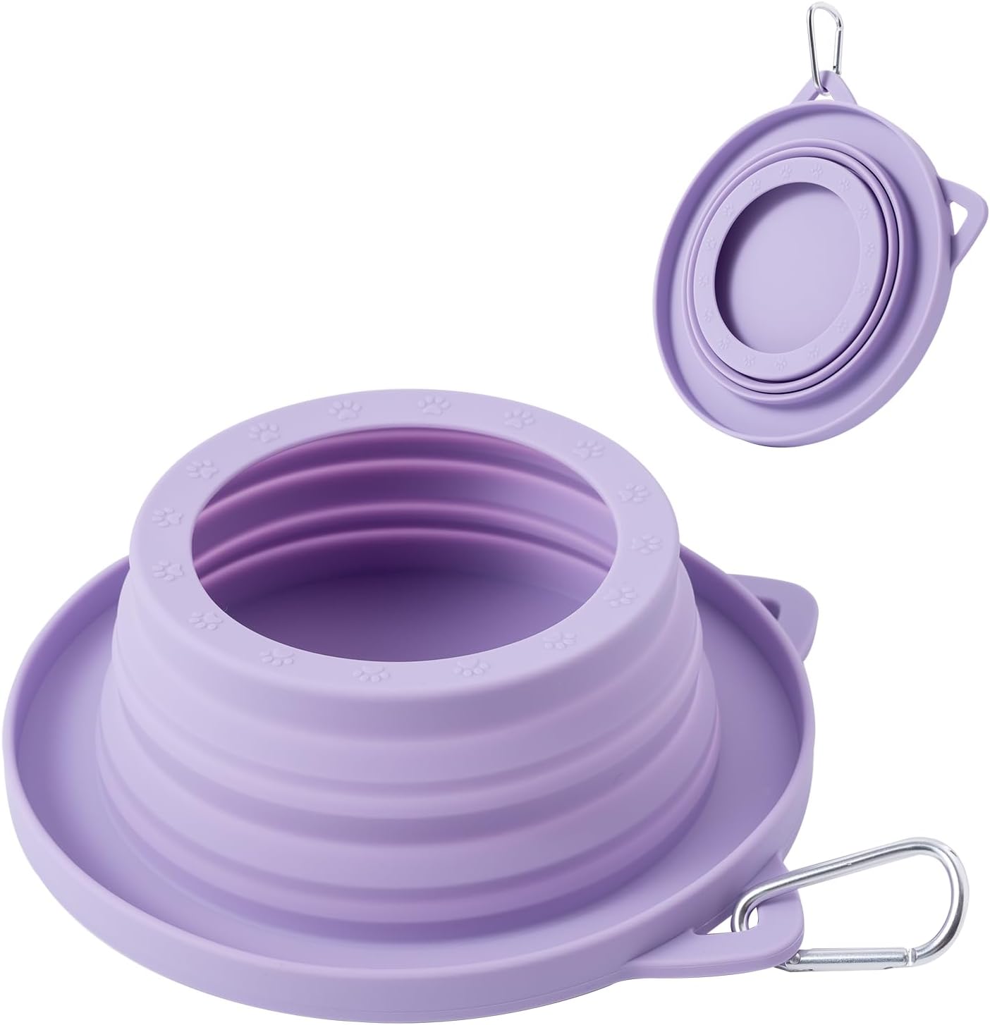 Collapsible Dog Bowls for Travel Outdoors, Ant Away Cat Food Bowl and No Splash Pet Water Dish with Anti Ant Moat and Spill Proof Lip for Pet Camping Hiking Car Trips (Light Grey) - Image 10