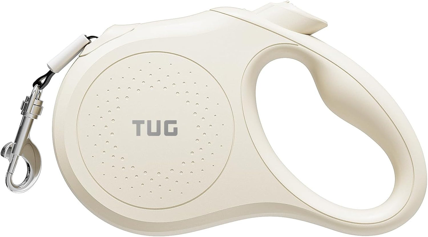 TUG Quest retractable dog leash front view in cream