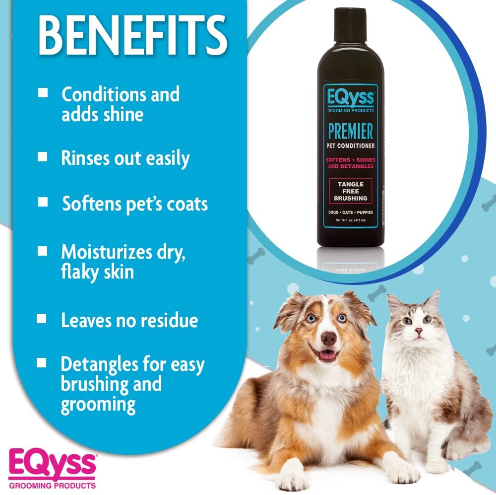 USA imported silicone free pet conditioner for softening dry brittle animal hair.
