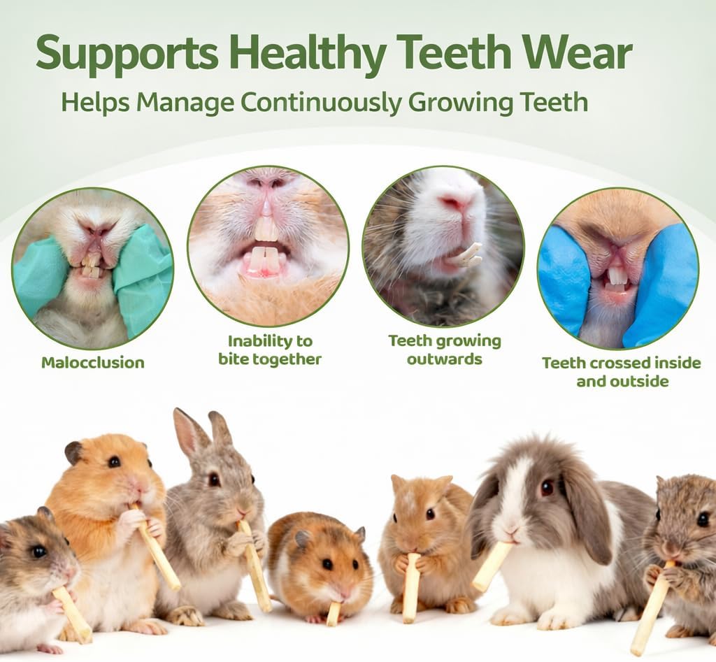 Guinea pig molar treats arranged neatly demonstrating the premium quality of sweet bamboo.