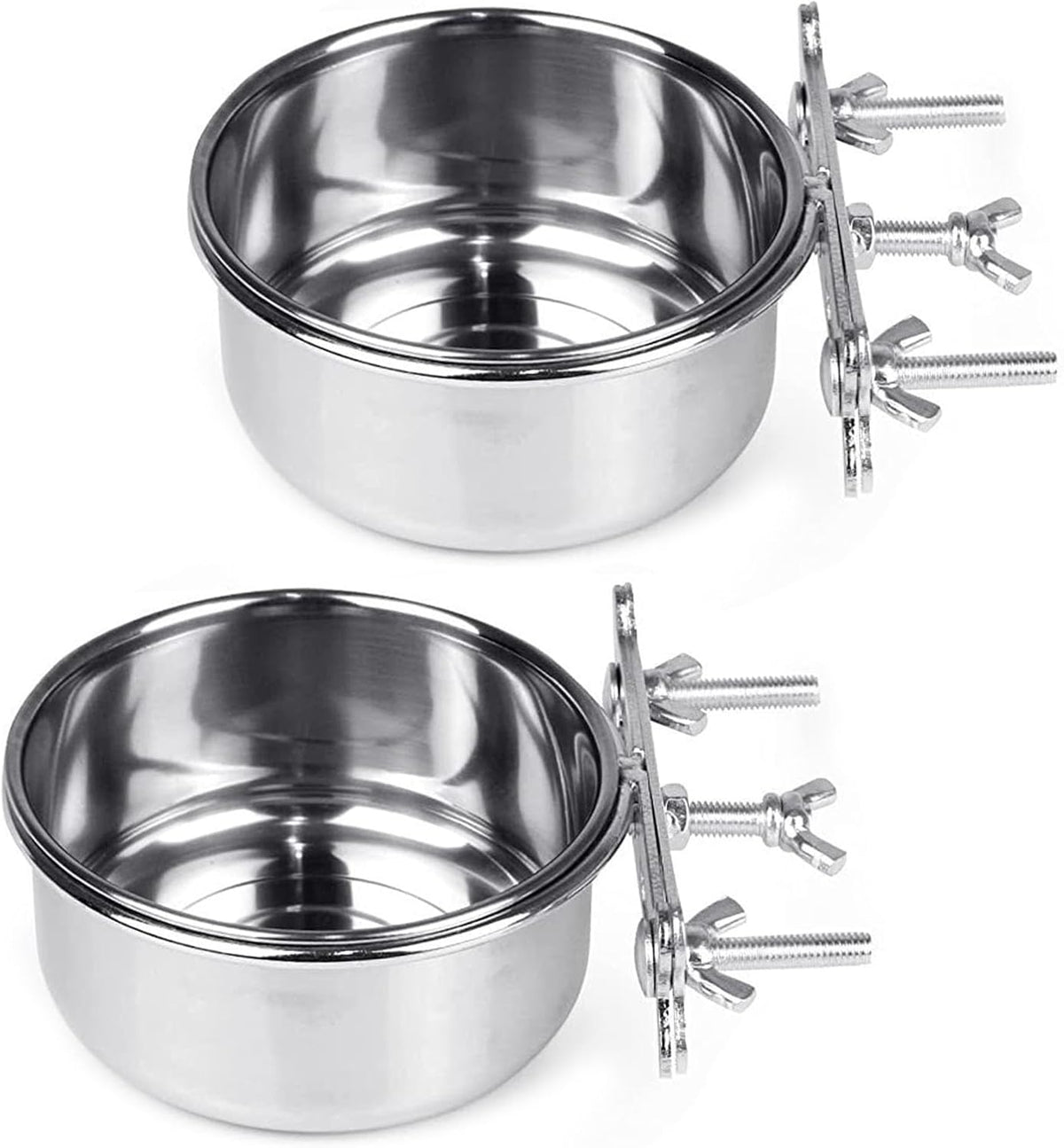 Tfwadmx Bird Feeding Dish Cups Parrot Food Bowl Clamp Holder Coop Cup, 2PCS Bird Cage Water Bowl for Parakeet African Greys Conure Cockatiels Lovebird Budgie Chinchilla - Image 14
