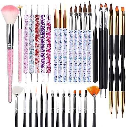 Artdone 35 Pieces Nail Art Brush Tool Set front view