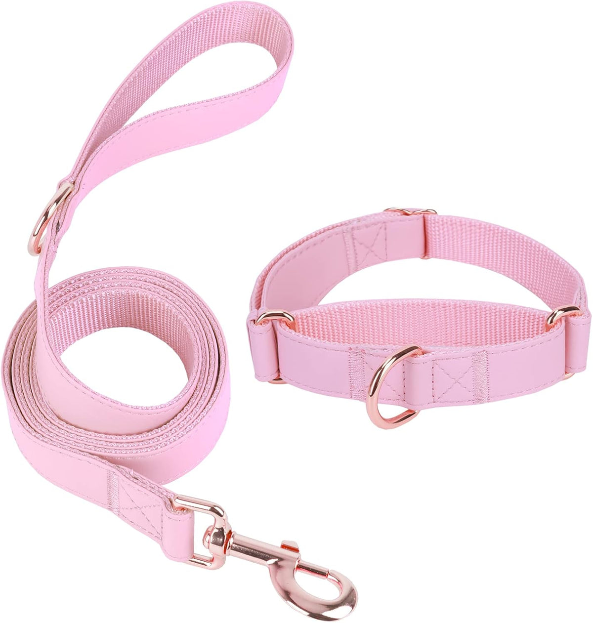 Soft Leather Martingale Dog Collar - Adjustable Rose Gold Limited Slip Collars [Easy to Clean], Stylish Durable Heavy Duty Nylon No Pull Training Collar for Small Medium Large Dogs M Purple - Image 12