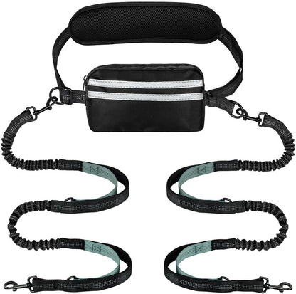 Hands Free Dog Leash, Double Dog Leash with Waist Bag, Back Brace, Double Padded Handles, Running Belt Fanny Pack with Phone, Treat, (Large, 26-120 lbs) - Image 15