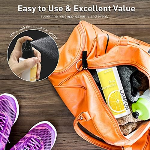Citrus fragrance shoe deodorant for daily foot hygiene.