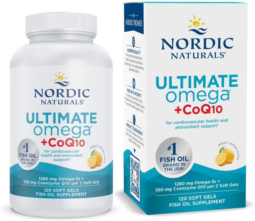 Nordic Naturals Ultimate Omega + CoQ10, Lemon - 60 Soft Gels - 1280 mg Omega-3 + 100 mg CoQ10 - Heart Health, Cellular Energy, Antioxidant Support - Non-GMO - 30 Servings - Image 9