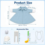 DISGIVO lawn goose clothes set showing close up details of the long striped DIY scarf and white hat accessory.