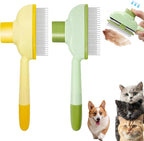 Scrutheorix flea comb for cats and dogs front view showing fine stainless steel teeth