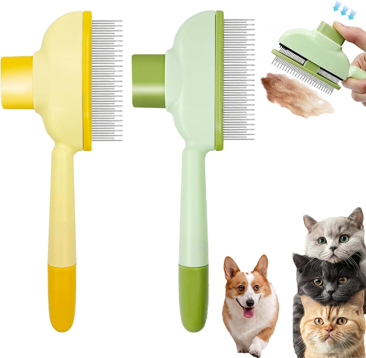 Scrutheorix flea comb for cats and dogs front view showing fine stainless steel teeth