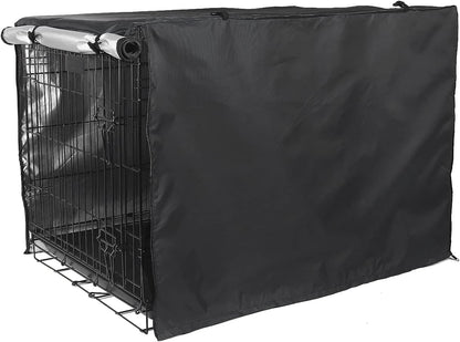 Dog Crate Cover 36 inch - Double Door, Dog Kennel Indoor, Waterproof Dog Kennel Cover with Air Vent Window, for Indoor/Outdoor Most Wire Dog Crate(Black) - Image 9