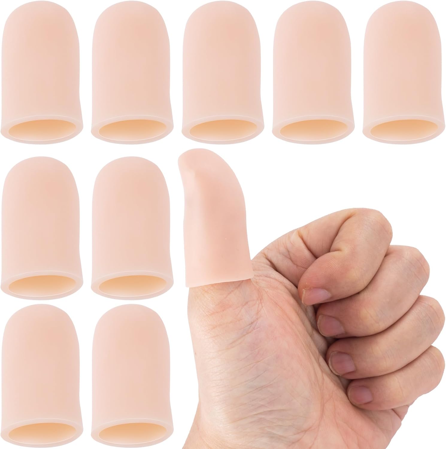 Joez Wonderful gel finger cots front view of 10 pack packaging