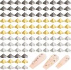 PH PandaHall square nail rivets front view of assorted metallic colors