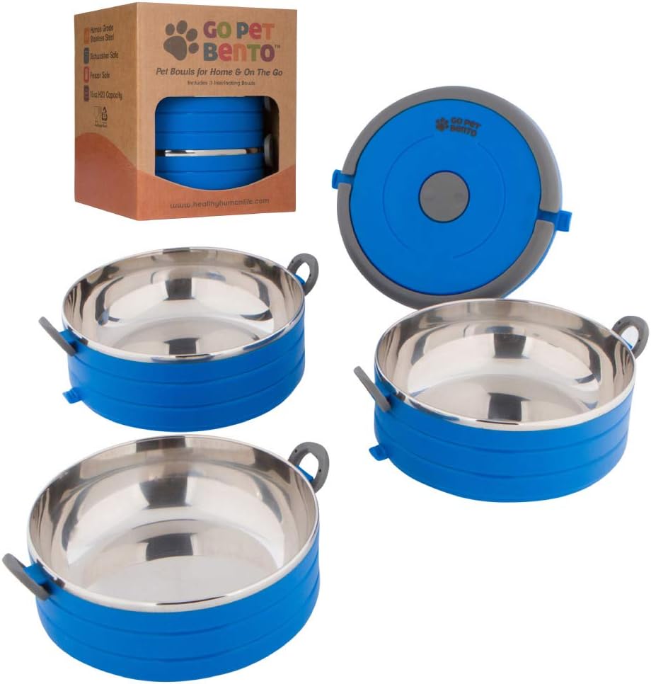 Healthy Human Travel Pet Bento Bowls - Leak Proof, Human-Grade Stainless Steel & BPA-Free, 3-Pack Water & Food Container Set, Clips & Handle (Pink) - Image 11