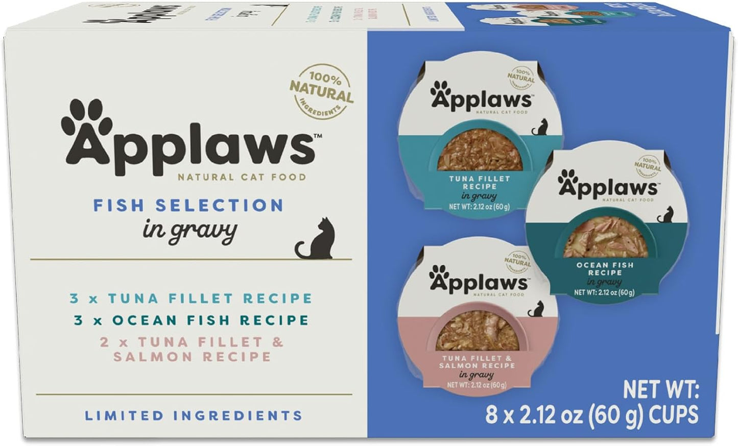 Applaws Natural Wet Cat Food, 8 Count, Limited Ingredient Cat Food Pots, Fish Variety Count in Broth, 2.12oz Pots - Image 11