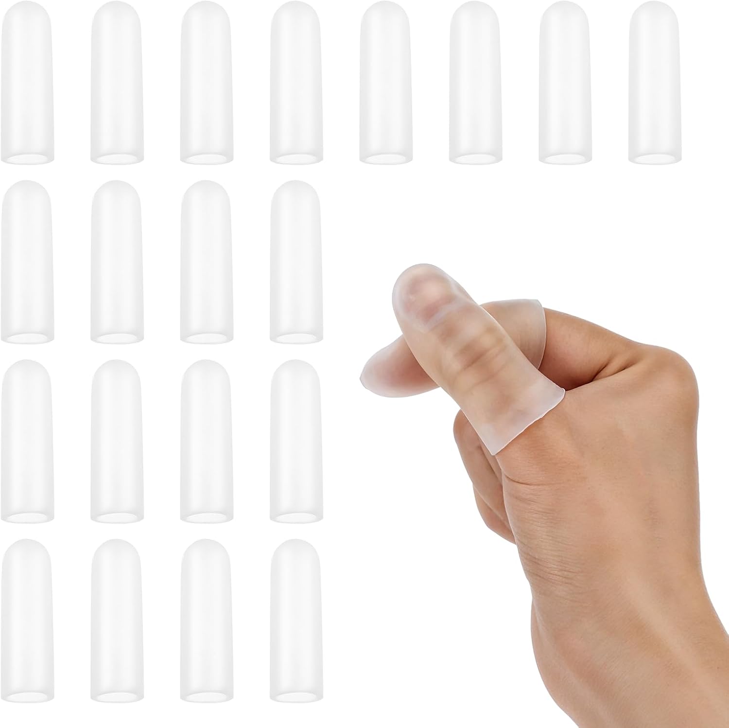 Rudra Retails silicone gel finger cots 20 pieces front view package for finger cracking relief