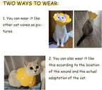 Adjustable felt cat recovery cone preventing licking and scratching