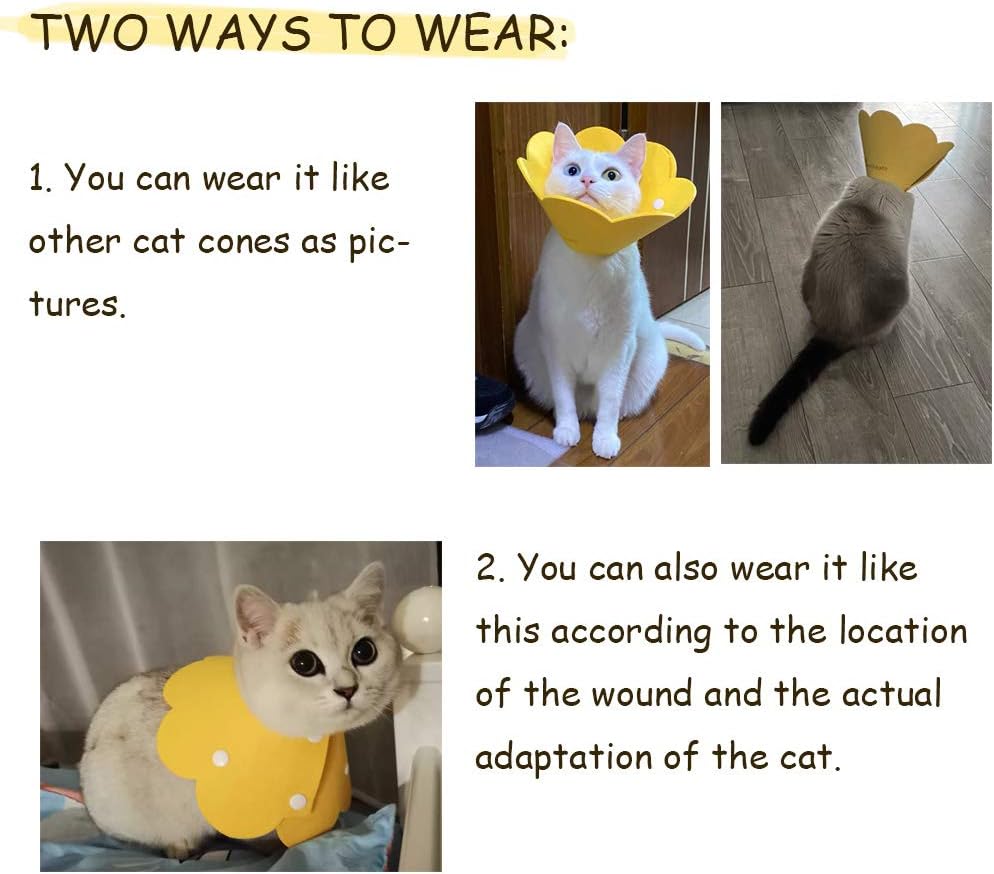Adjustable felt cat recovery cone preventing licking and scratching