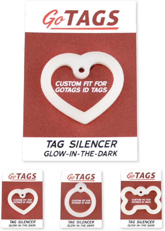 GoTags glow in the dark dog collar accessory installed