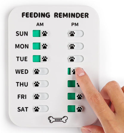 YAUYIK Dog Feeding Reminder, Magnetic OR Double Sided Adhesive Application, AM/PM Daily Chart Signs, Helps You Track Pets Feeding & Medication, Easy to Use on Fridge, Wall, Food Storage Bin (Silver) - Image 9