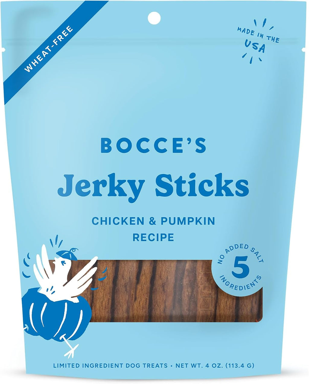 Bocce's Bakery Jerky Stick Dog Treats, Wheat-Free, Made with Limited-Ingredients, Baked in The USA with No Added Salt or Sugar, Natural & High-Protein, Turkey & Sweet Potato, 4 oz - Image 9