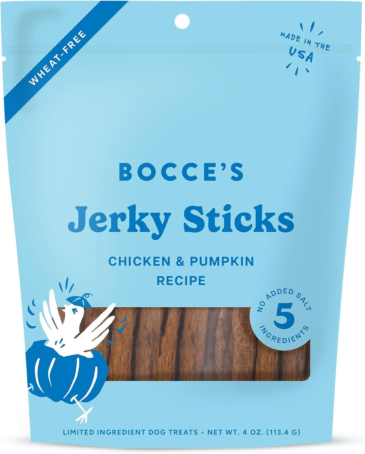 Bocce's Bakery Jerky Stick Dog Treats, Wheat-Free, Made with Limited-Ingredients, Baked in The USA with No Added Salt or Sugar, Natural & High-Protein, Turkey & Sweet Potato, 4 oz - Image 9