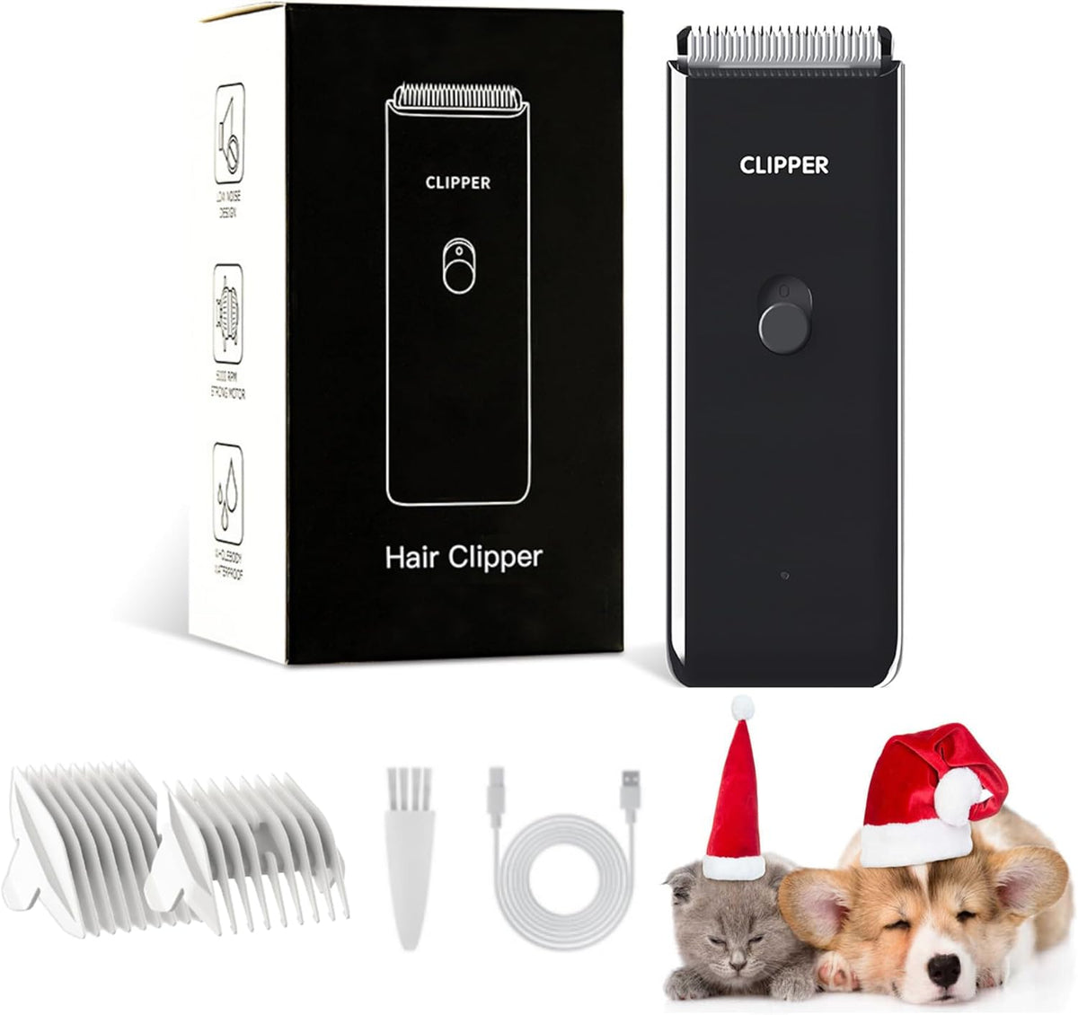 Professional Household Waterproof Low Noise Pet Hair Clippers Electric USB Rechargeable Painless Grooming Tools Hair Grooming Trimmer for Small Medium Dog Cat AP005 Green - Image 11