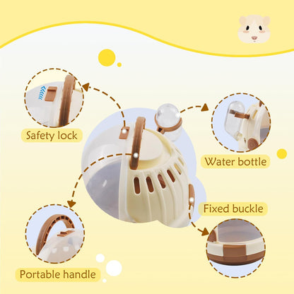 Hamster Carrier Cage PortableCages Small Animals Carry Travel Case with Water Bottle Plastic BreathableGuinea Pig Outgoing Cage for Dwarf Hamster Ferret Chinchillas Hedgehog (Brown) - Image 3