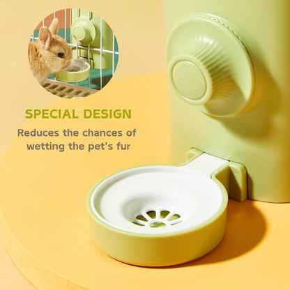 Rabbit Water Bottle, 600ml/21oz Hanging Water Dispenser Feeder Cage Crate Hutch Bunny Puppy Cat Chinchilla Ferret Guinea Pigs Squirrel Hedgehog (Green) - Image 2
