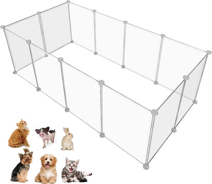 Pet Playpen Portable Small Animals Playpen, Customizable Shape & Height Pet Fence Yard Fence for Guinea Pigs, Bunny, Ferrets, Mice, Hamsters, Hedgehogs, Puppies, Turtles-12 Panels - Image 1