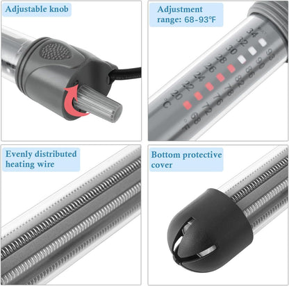 Hitop 50W heater installed in a small fish tank