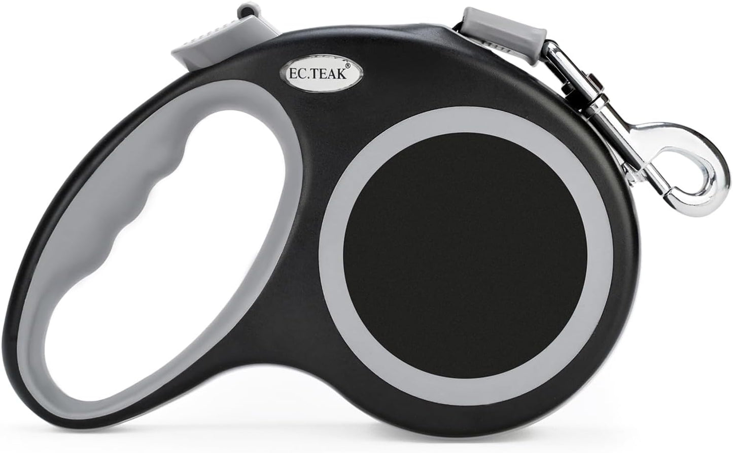 Ec.Teak retractable dog leash 26 feet black front view