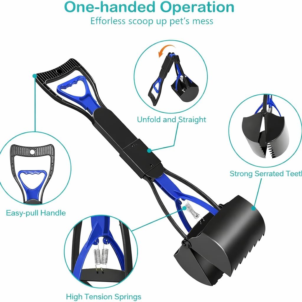 Side view of the durable plastic jaw claw mechanism grasping waste on a gravel path