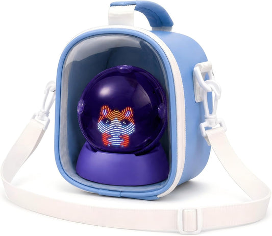 Electronic Pet Carrying Case Compatible with BITZEE Hamster Ball, High-Density EPE Foam, Microfiber PU, Detachable Shoulder StrapBlue - Image 1