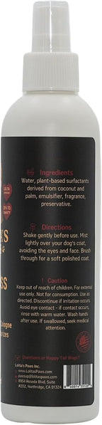 Lolita's Paws Loli Boss pet fragrance ingredient benefits panel