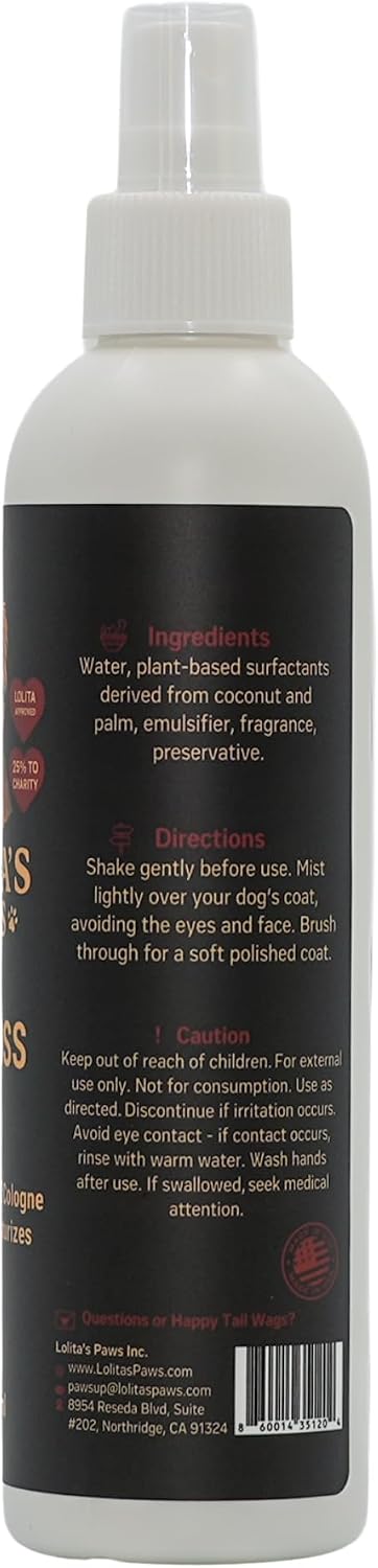 Lolita's Paws Loli Boss pet fragrance ingredient benefits panel