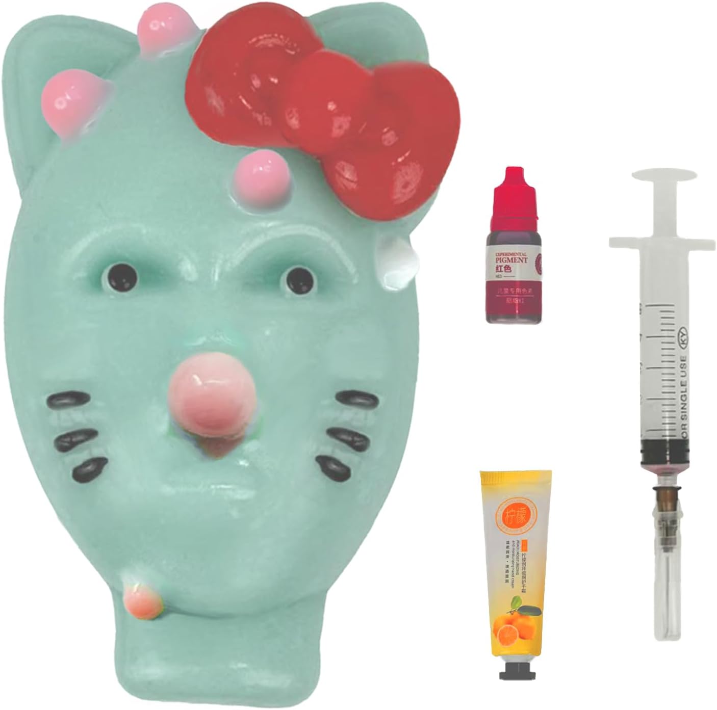 BaseBuy alien pimple popping toy front view showing blue silicone face with open pores