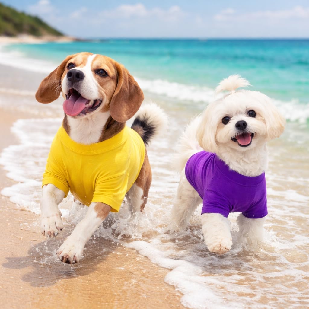 Lovelonglong Pet Clothing Dog Costumes Dachshund Clothes Blank T-Shirt Tee Shirts for Dachshund Dogs,Corgi 100% Cotton White D-M - Image 9