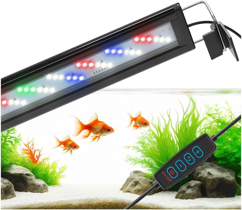 DaToo LED Aquarium Light Full Spectrum Fish Tank Light with Dimmer White Blue Red Green LEDs Fish Tank Light with Three Lighting Modes and Extendable Bracket for 8 Inch to 12 Inch Aquarium - Image 9