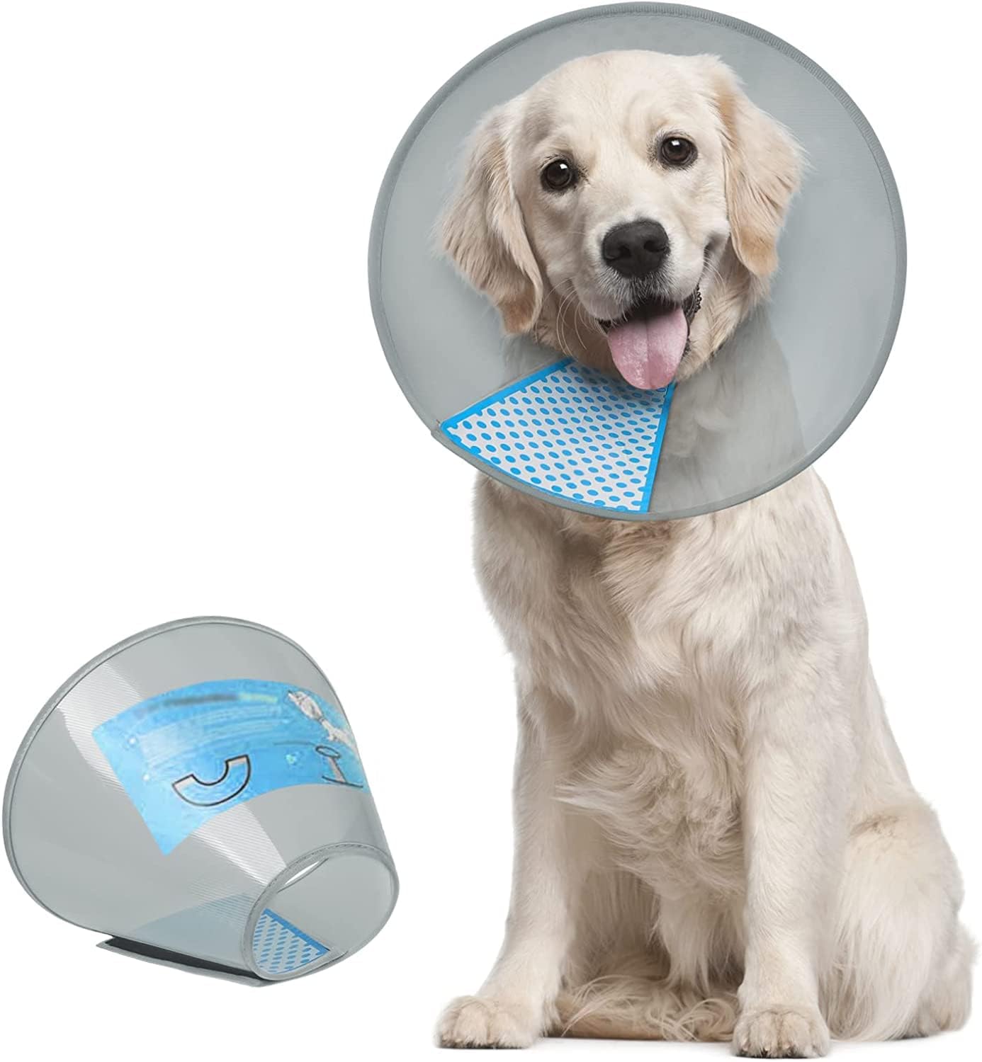 Supet Dog Cone Collar After Surgery to Stop Licking: Adjustable Recovery Elizabeth Collar Alternative for Large Medium Small Dogs, Plastic Pet Head Neck Cone (XS) - Image 9