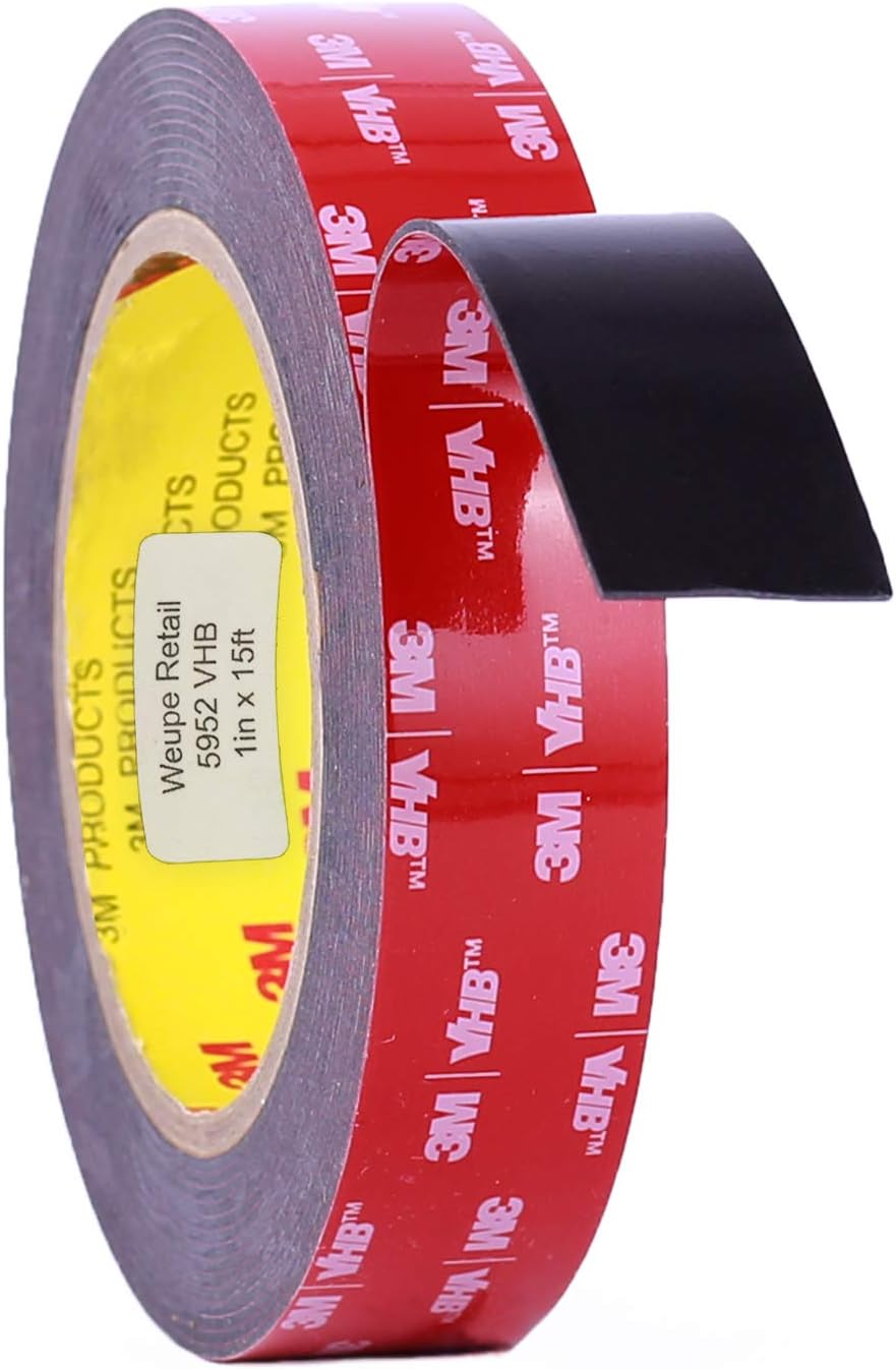 Close up view of the black closed cell acrylic foam structure of the heavy duty adhesive tape.