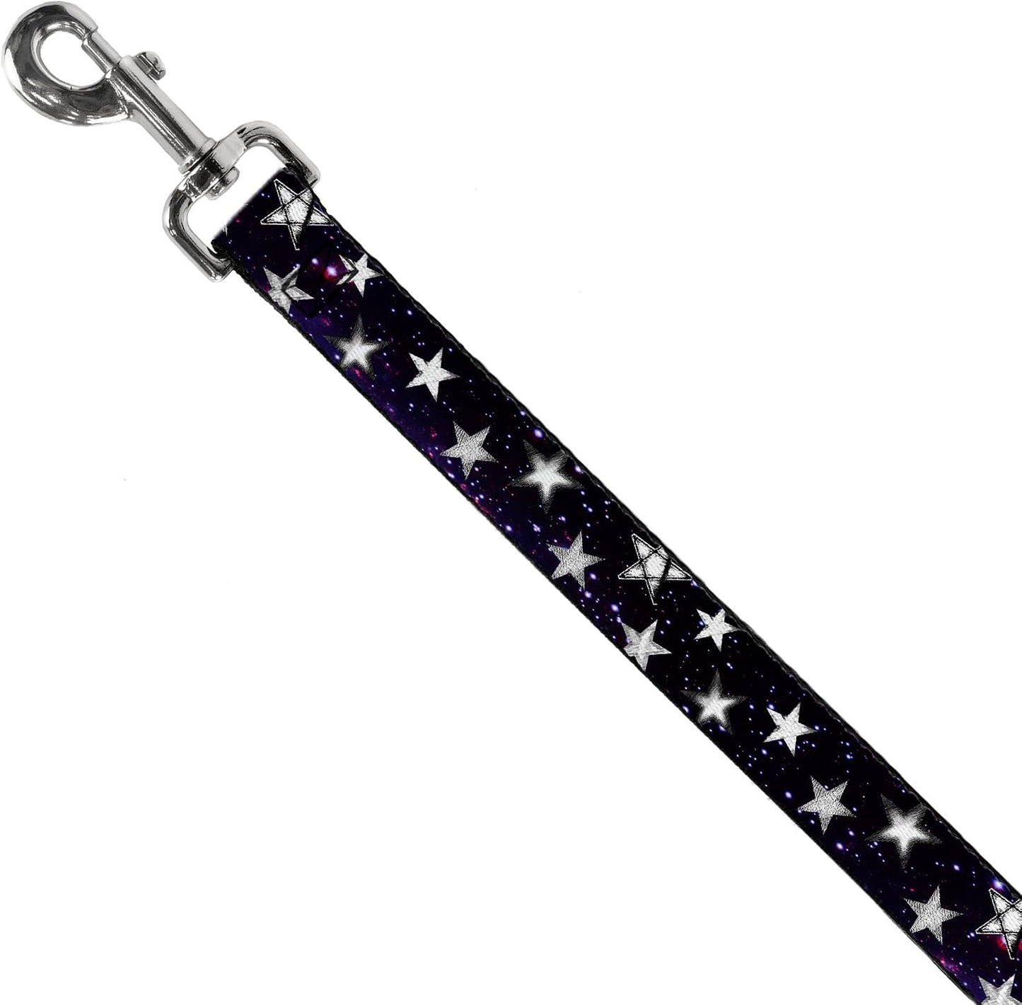 Close up of Buckle-Down leash snap hook and space pattern