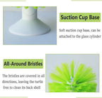 Forzena turtle shell exfoliate brush being used manually to clean tank corners.