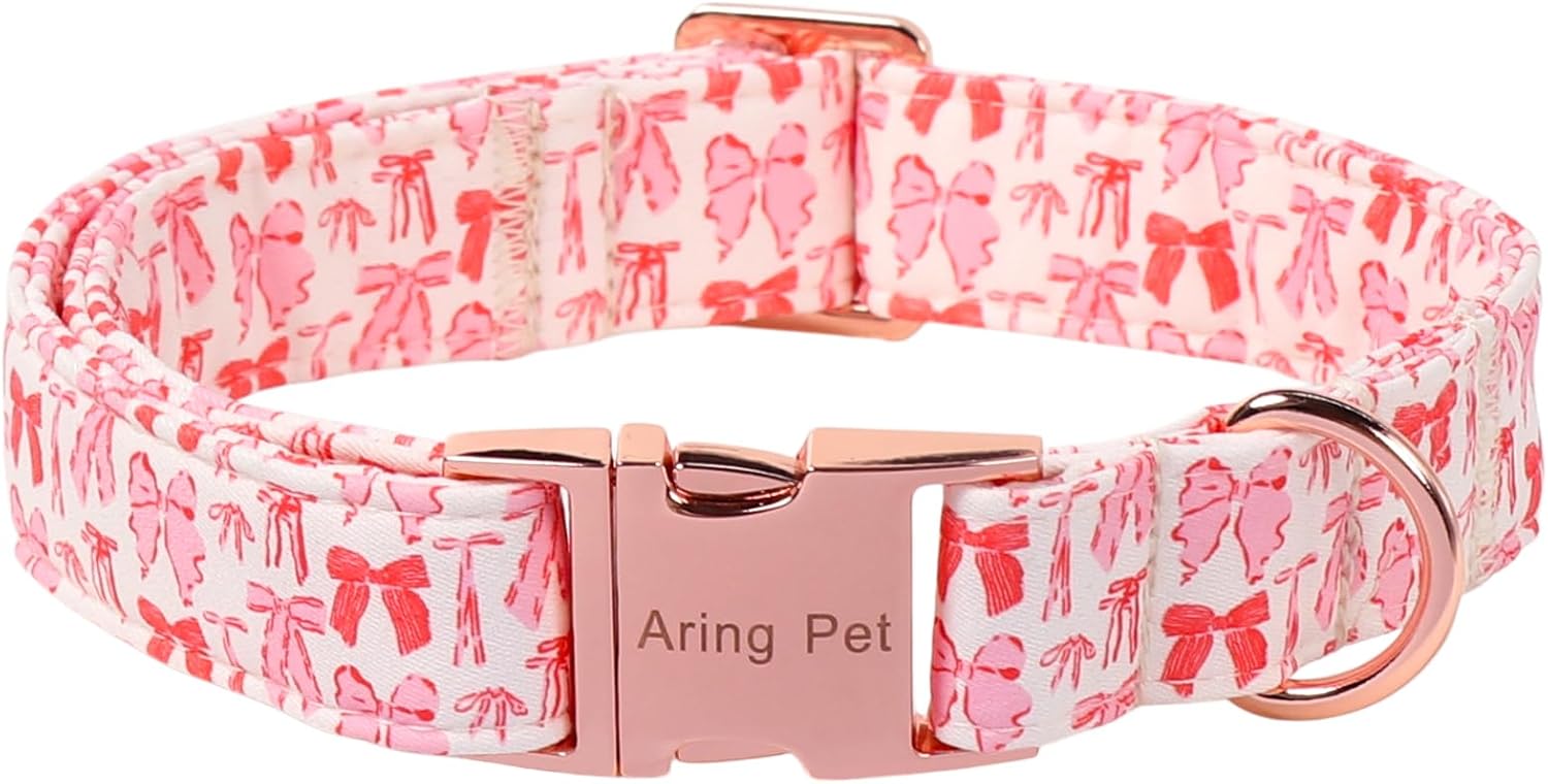 Side profile of Aring Pet stars and stripes dog collar.