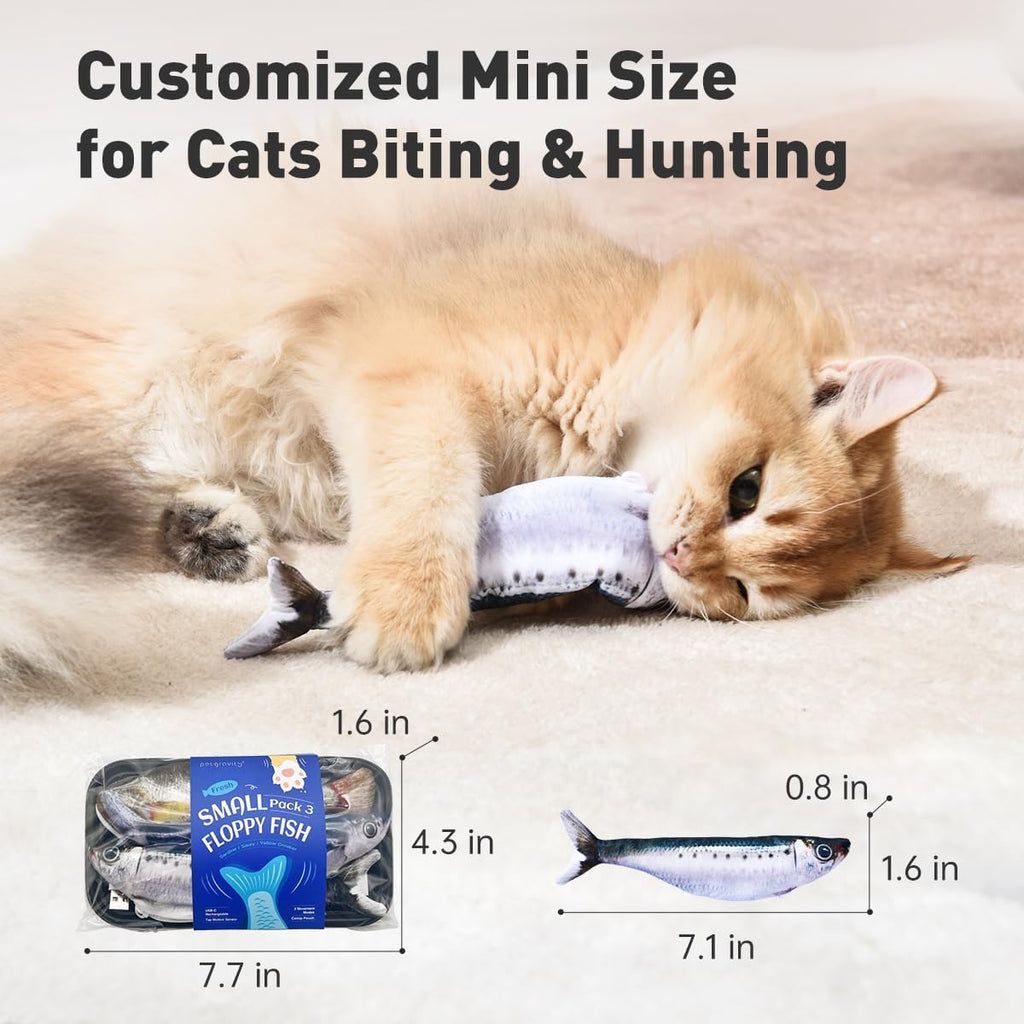 Petgravity cat fish toy with catnip pouch insert