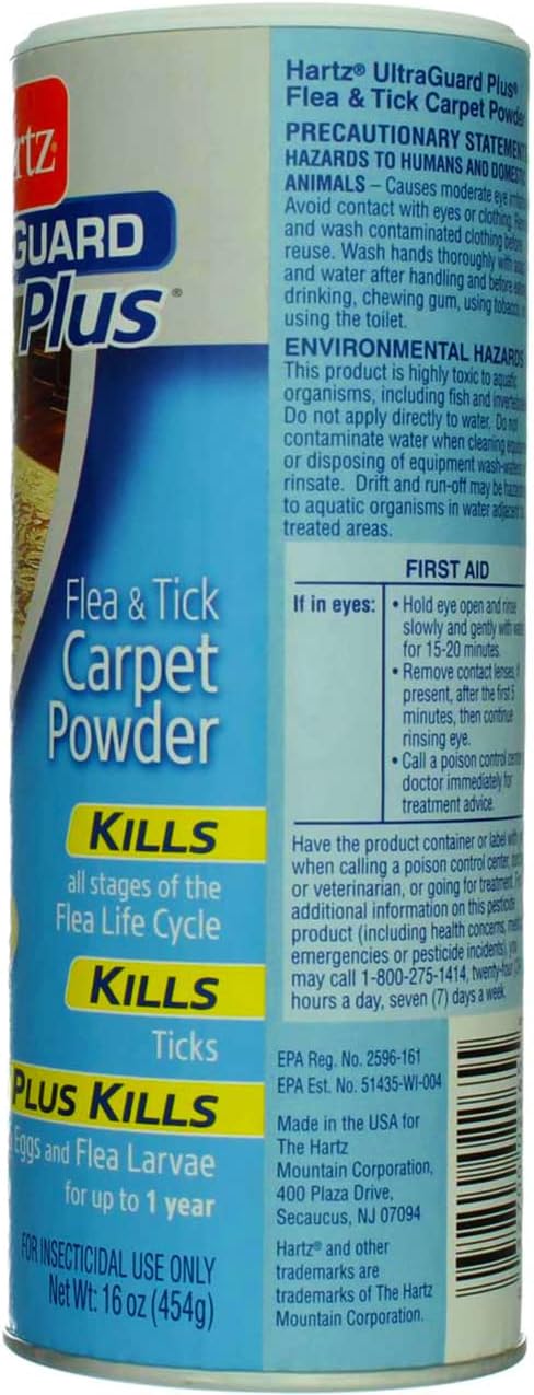 Hartz UltraGuard plus fresh scent home pest control powder product labeling directions