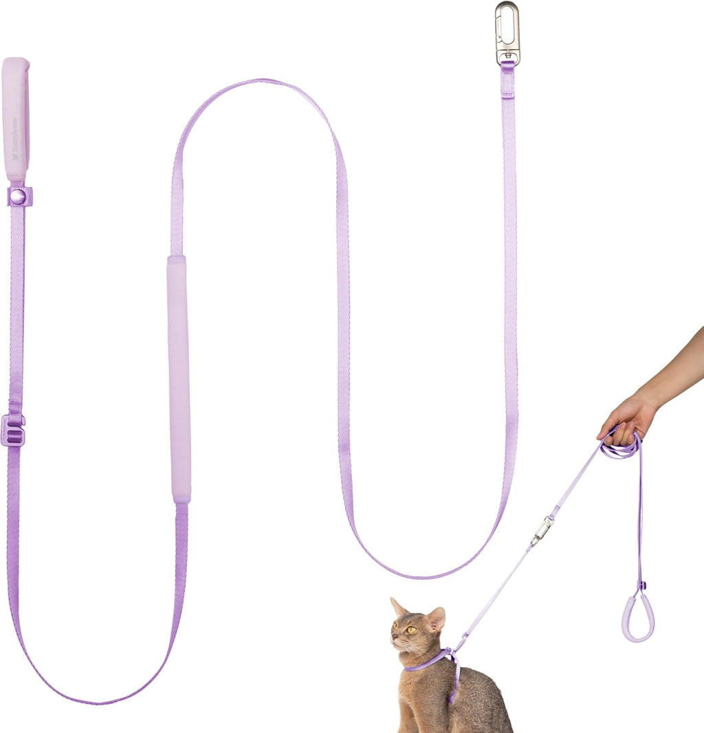 Ultra Lightweight Cat Leash Adjustable with Padded Handle, Soft Thin Nylon Cat Walking Training Waist Crossbody Leash for Kitten >4lbs Small Medium Large Cats Puppy, No Harness (Linen) - Image 15