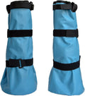 Yeezo Hoof Soaking Boot blue pair front view for horse leg therapy